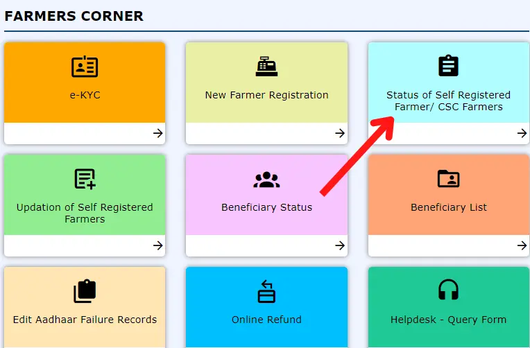 pm kisan self registered farmer status