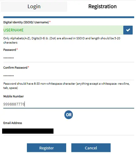 rajsso new registration