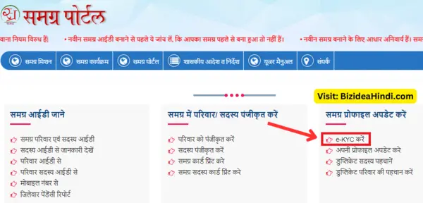 samagra id ekyc kare