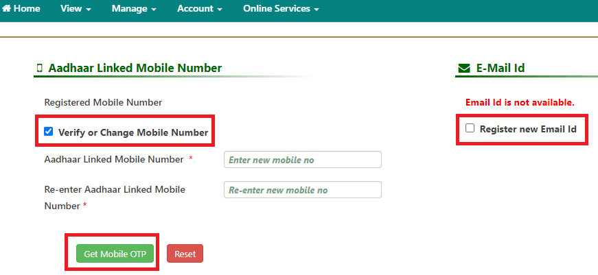 epf contact details update