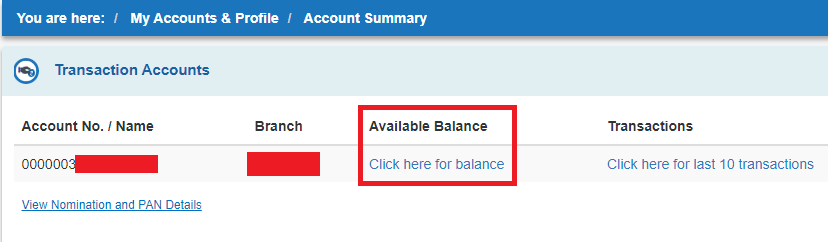 sbi balance check online