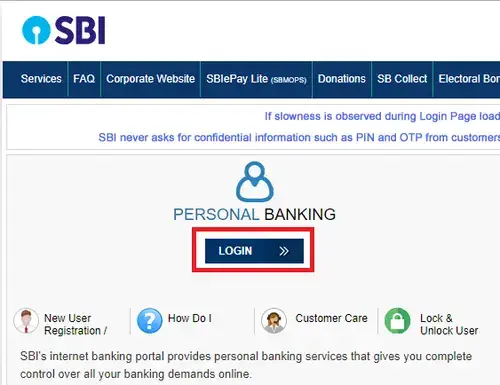 sbi login