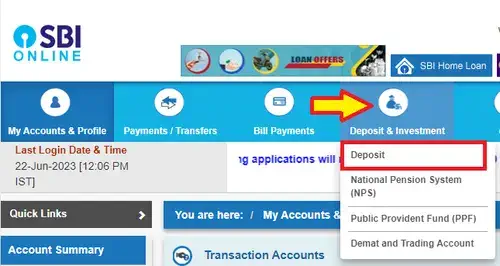 sbi net banking me fd kaise kare