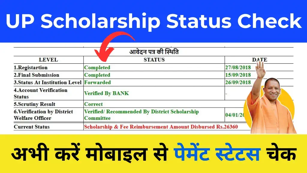 up scholarship status kaise dekhe