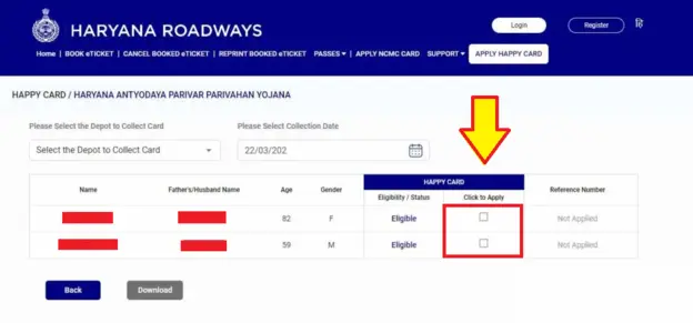 Haryana Happy Card Apply Online