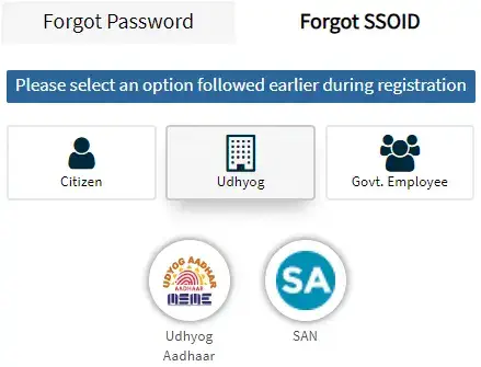 udhyog sso id recover